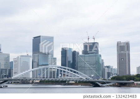 Tsukiji Bridge and skyscrapers Tsukiji Bridge and skyscrapers 132423483