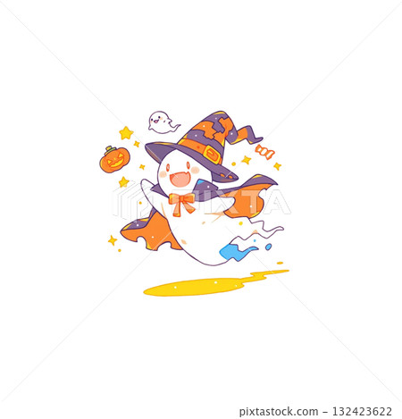 穿著服裝的鬼魂插圖，材料，沒有背景，萬聖節 132423622