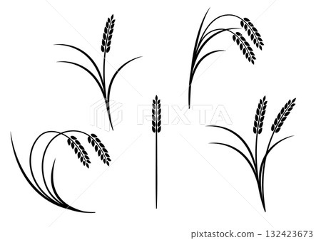 簡單的輪廓集稻穗 簡單的輪廓集稻穗 132423673