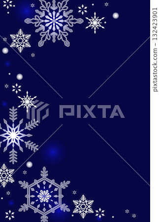 Snow-patterned Christmas-style vertical template 132423901