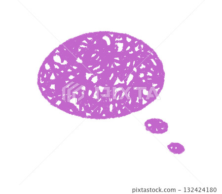 Purple organic speech bubble in crayon sketch style. Round chat message for child thought and conversation. Playful graphic with textured look, bold color, ideal for talk or media theme. Purple organic speech bubble in crayon sketch style. Round chat message for child thought and conversation. Playful graphic with textured look, bold color, ideal for talk or media theme. 132424180