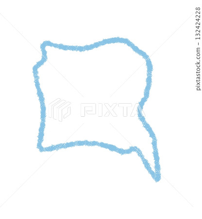 Blue crayon squiggle speech balloon outline forms a playful chat icon in circle shape. The speech balloon outline in hand drawn graphic style gives the message a unique and creative look, perfect for Blue crayon squiggle speech balloon outline forms a playful chat icon in circle shape. The speech balloon outline in hand drawn graphic style gives the message a unique and creative look, perfect for 132424228