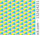 Yellow-based colorful square pattern 132424231