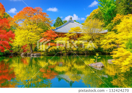 醍醐寺池塘紅葉 132424270