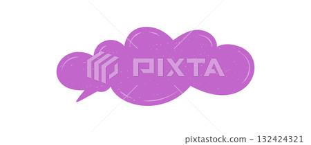 Hand drawn rough organic speech cloud in a patch bubble shape. Cloud bubble icon suggests chat and talk message. Irregular patch is ideal as a text element for modern conversation templates. 132424321