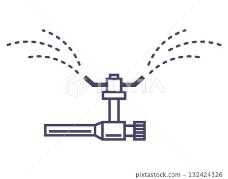 Black icon of lawn sprinklers. 132424326