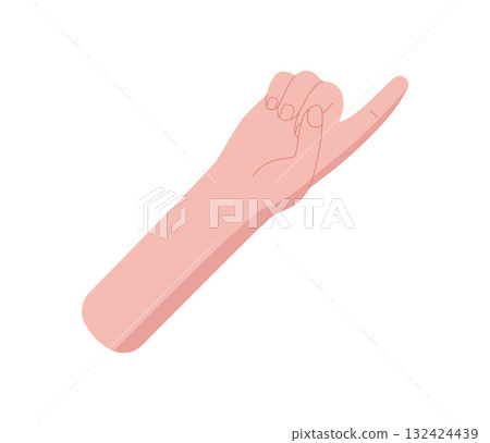 Flat hand gesture showing one with finger up. Hand and palm indicate the count and number one in minimal style. Graphic concept isolated on white background, suitable for education, math exercises, Flat hand gesture showing one with finger up. Hand and palm indicate the count and number one in minimal style. Graphic concept isolated on white background, suitable for education, math exercises, 132424439