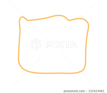 Organic wavy hand drawn outline frame with orange border and rectangle shape. Abstract background for text or textbox. Creative element for modern composition or template card, poster, memo. 132424461