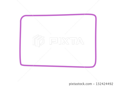 Fluid hand drawn quote frame outline. Rectangle box in organic shape creates a template with visible border for message or text. Modern minimal background for communication design. 132424492