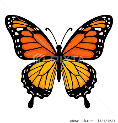 Cartoon butterfly character an animal on a white background. Generative AI Cartoon butterfly character an animal on a white background. Generative AI 132424683