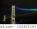 Illuminated night view of Akashi Kaikyo Bridge Illuminated night view of Akashi Kaikyo Bridge 132425183