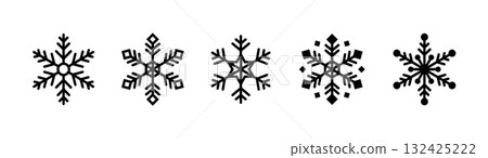 Snowflake icon set 132425222