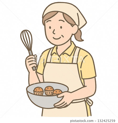 就業支援：製作糖果的插圖 132425259