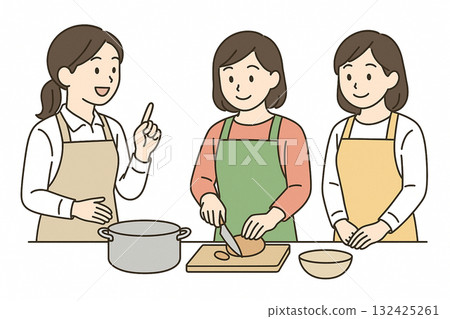 就業支援：製作糖果的插圖 132425261