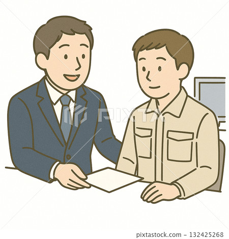 Employment support: Illustration of a consultation with a support worker 132425268