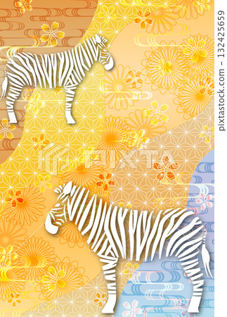 Horse New Year's card zodiac background 132425659