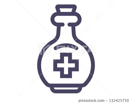 Medical flask black icon. 132425750