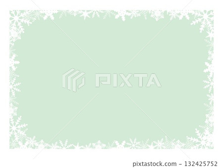 Winter snowflake frame flake background illustration, light green, Christmas, vector png, white 132425752