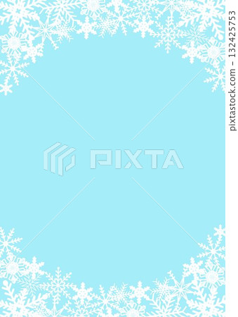 Snowflake frame border flake background illustration Christmas flyer winter summer light blue blue vector 132425753