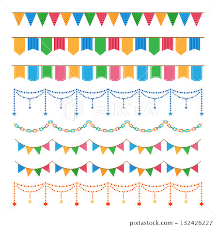 花環、線條插圖素材集 132426227