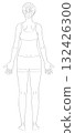 Full-body female line drawing illustration (back view, no color) 132426300