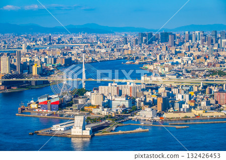 Osaka port and the streets of Osaka Osaka port and the streets of Osaka 132426453