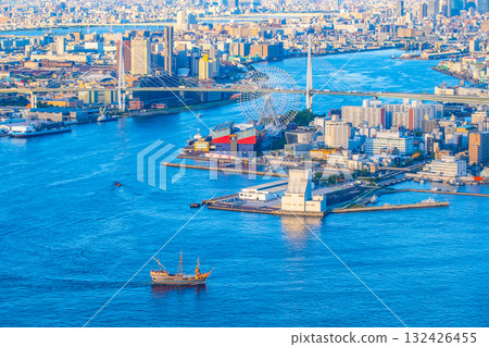 Osaka port and the streets of Osaka 132426455