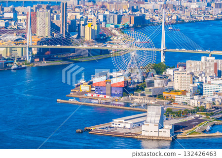 大阪港和大阪的街道 大阪港和大阪的街道 132426463