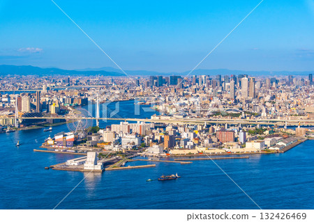 Osaka port and the streets of Osaka 132426469