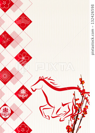 馬年賀卡十二生肖背景 132426598