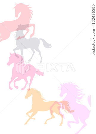 馬年賀卡十二生肖背景 132426599