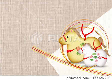 Horse New Year's card zodiac background 132426603