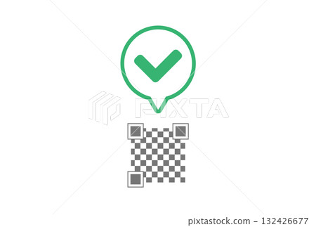 QR code and check mark QR code and check mark 132426677