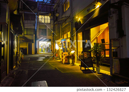 Atami Ginzacho, Atami city, at dusk, view of Hamacho Street from Atami Ginza Shopping Street 132426827