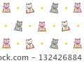 Colorful Maneki Neko background pattern Cute lucky motif Cute Maneki Neko 132426884