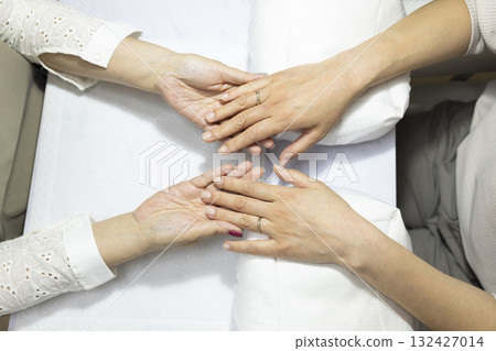 A woman getting her nails done A woman getting her nails done 132427014