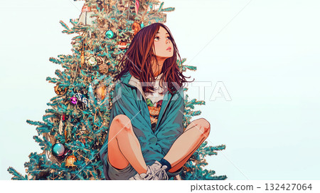 聖誕樹和婦女 132427064