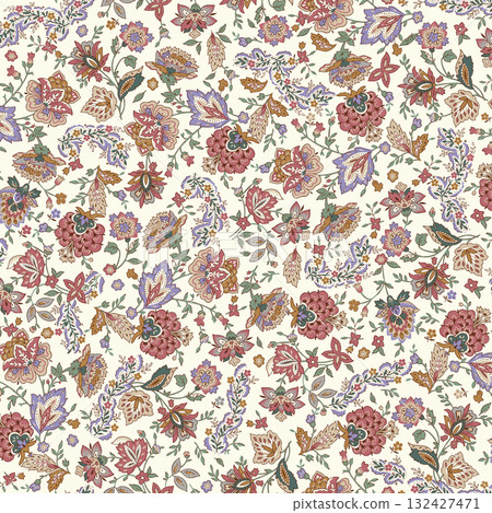 Chintz fabric, perfect for textiles and backgrounds, 132427471