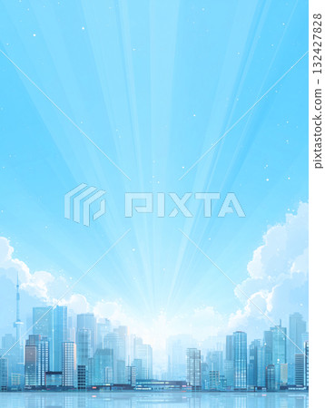 城市曙光天際線背景 城市曙光天際線背景 132427828