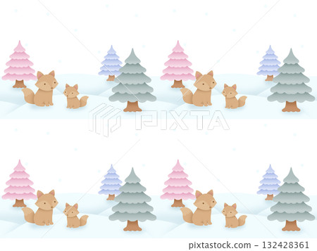 Fox and snow background A' Fox and snow background A' 132428361