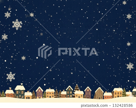 白雪皚皚的冬天聖誕節冬季城市景觀 132428586