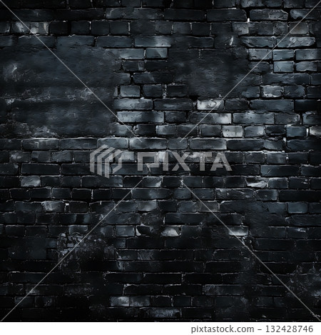 Black brick wall background. Brick texture 132428746