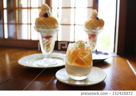 Kurashiki Bikan Historical Quarter, Okayama Prefecture, Peach Parfait Kurashiki Bikan Historical Quarter, Okayama Prefecture, Peach Parfait 132428872