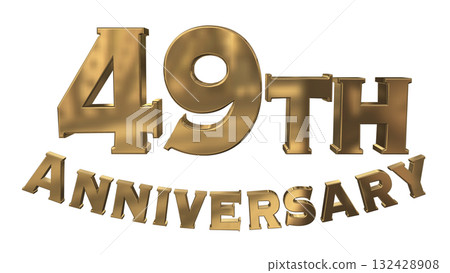 3DCG文字“49週年/49週年紀念馬克·斯帕克” 132428908