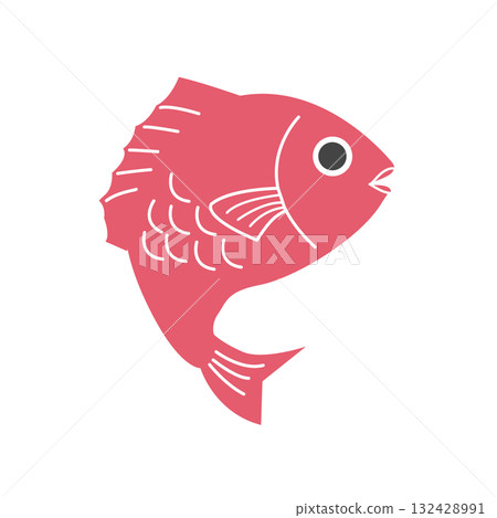 Sea bream illustration - Cute Japanese-style material that can be used as a lucky charm or for celebrations Sea bream illustration - Cute Japanese-style material that can be used as a lucky charm or for celebrations 132428991