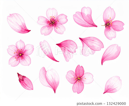 櫻花春天的花朵AI生成圖標 132429000