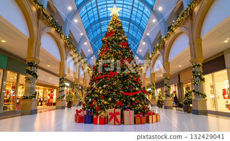 Landscape with Christmas tree 132429041