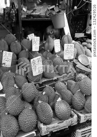 Dorian sold in Hong Kong Island's fruit and vegetable market Dorian sold in Hong Kong Island's fruit and vegetable market 132429516
