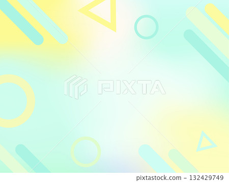 優雅的幾何圖案柔和的綠色和黃色漸變背景 132429749