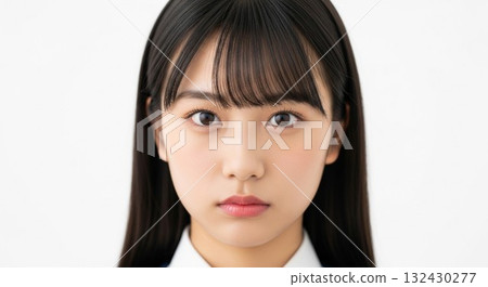 一位日本女性表達隱藏的情緒和內心憤怒的肖像 一位日本女性表達隱藏的情緒和內心憤怒的肖像 132430277